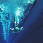 man swimming underwater