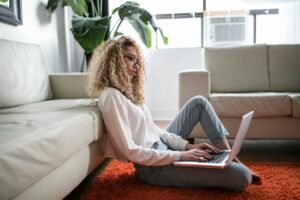student reading info on new digital SAT