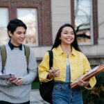 college students on campus