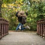 student jumping