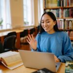 student writing college essay