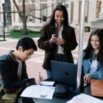students organizing college applications