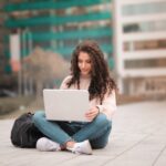 student coding computer