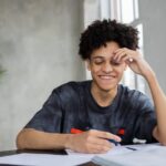 student studying SAT