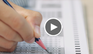 student taking SAT test