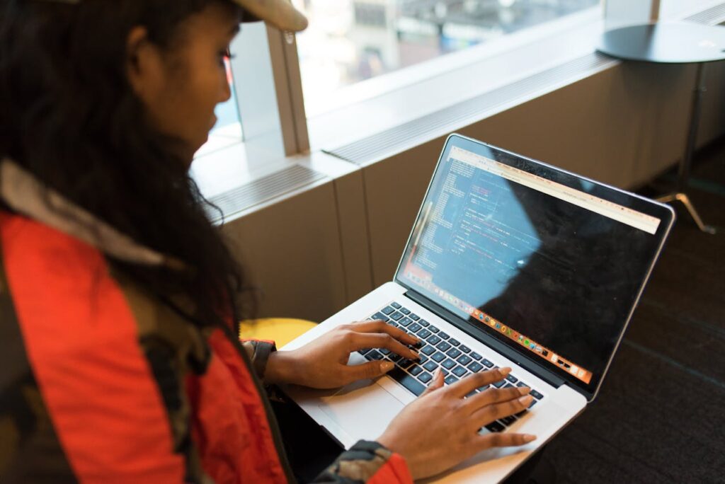 woman coding computer science