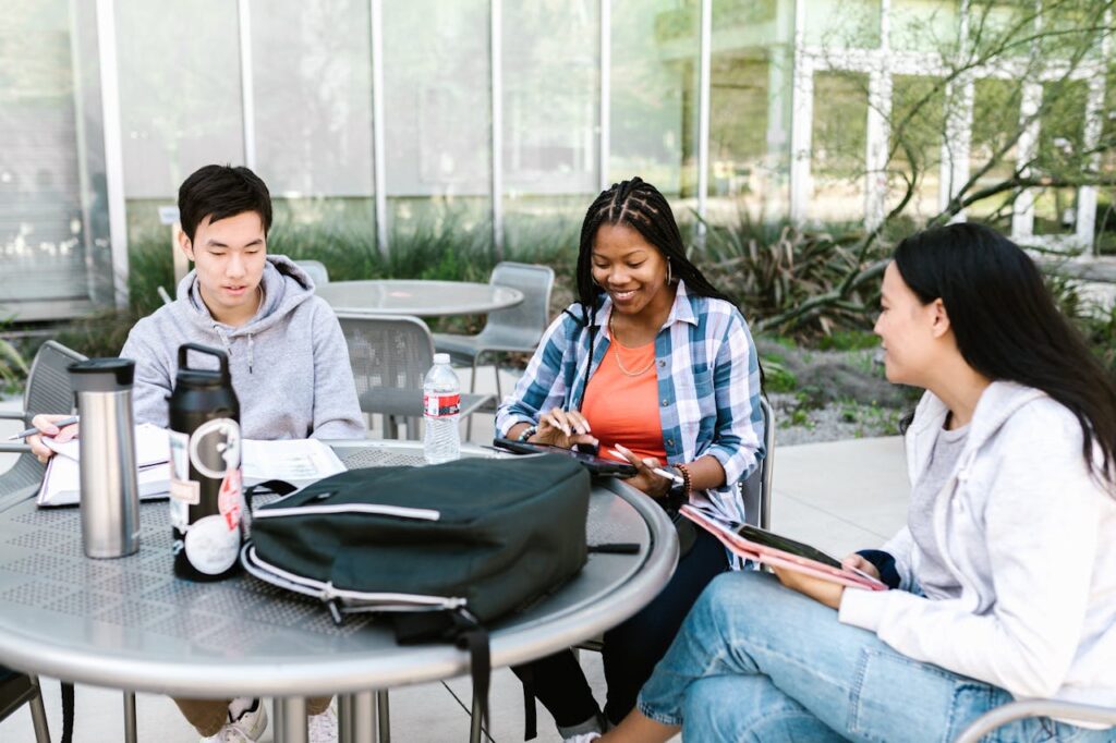 college students studying