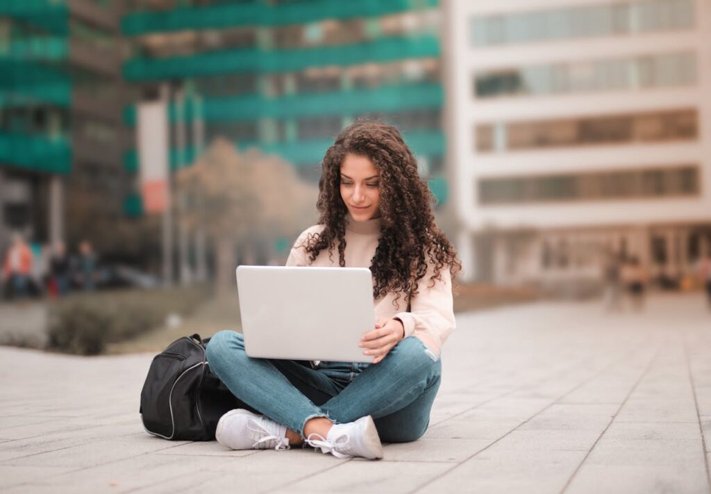 student coding computer